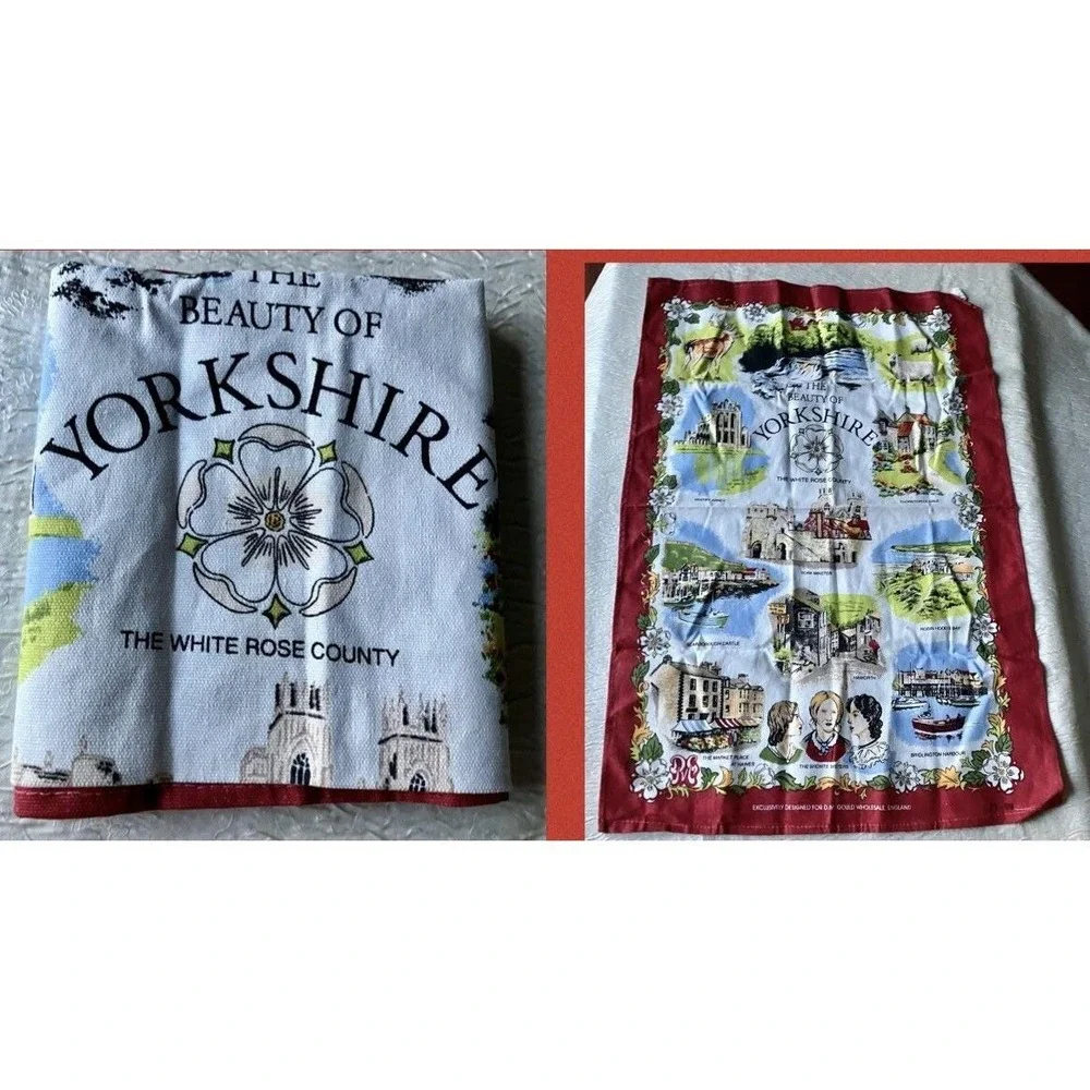 Cotton Tea Towel The Beauty Of Yorkshire D.M. Gould England 20